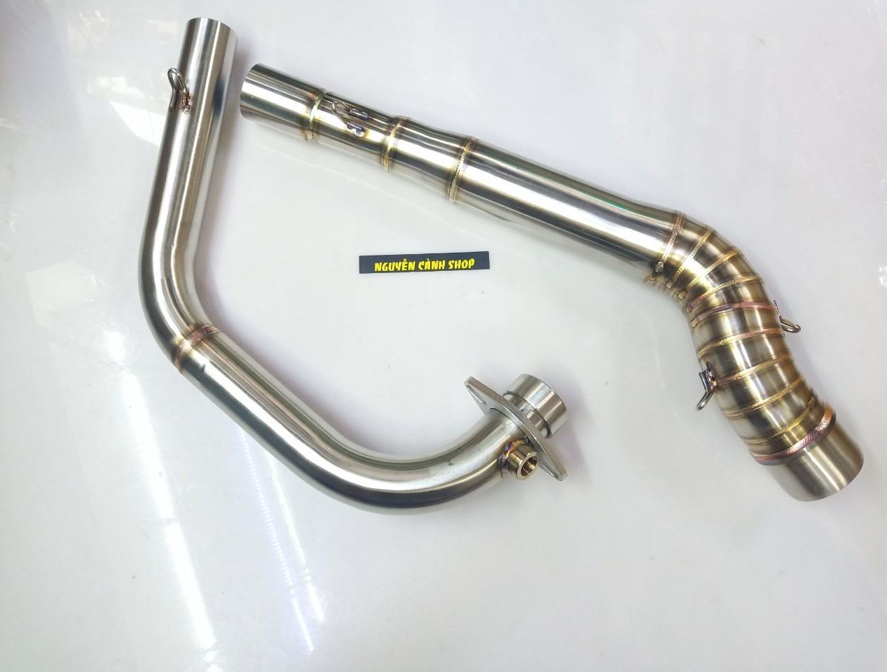 Cổ pô xe raider fi xe satria  2 khúc gắn lon