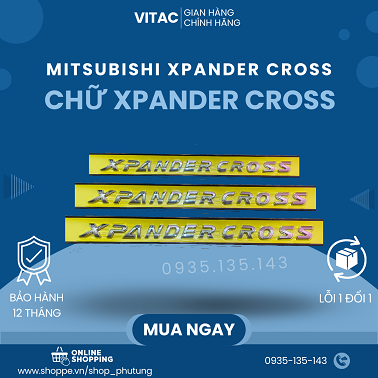 Logo chữ 3D nổi dán nắp Capo Mitsubishi Xpander
