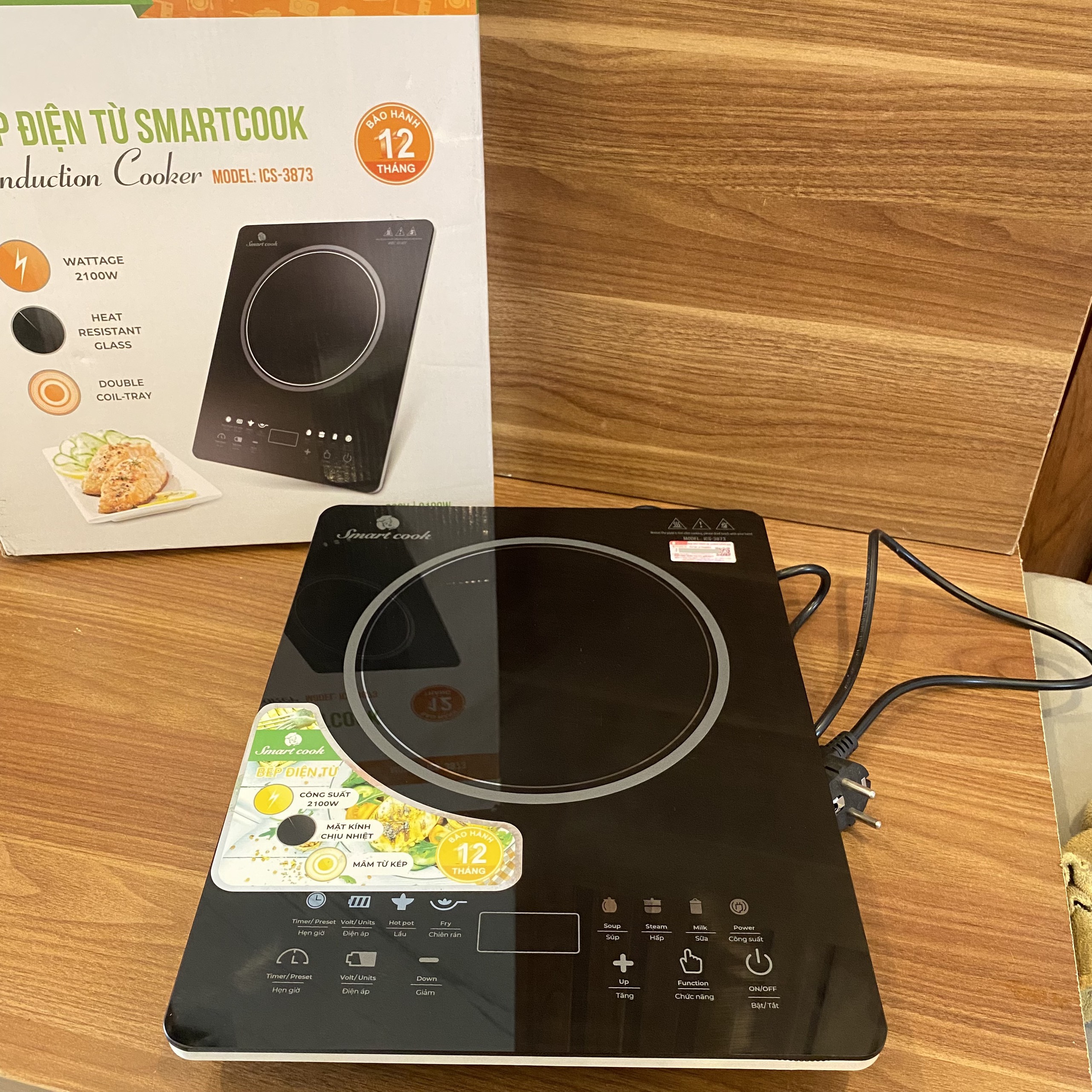 Bếp điện từ Smartcook ICS-3873 ( Điện áp 220V - Công suất 2.100W - BH 12 tháng)