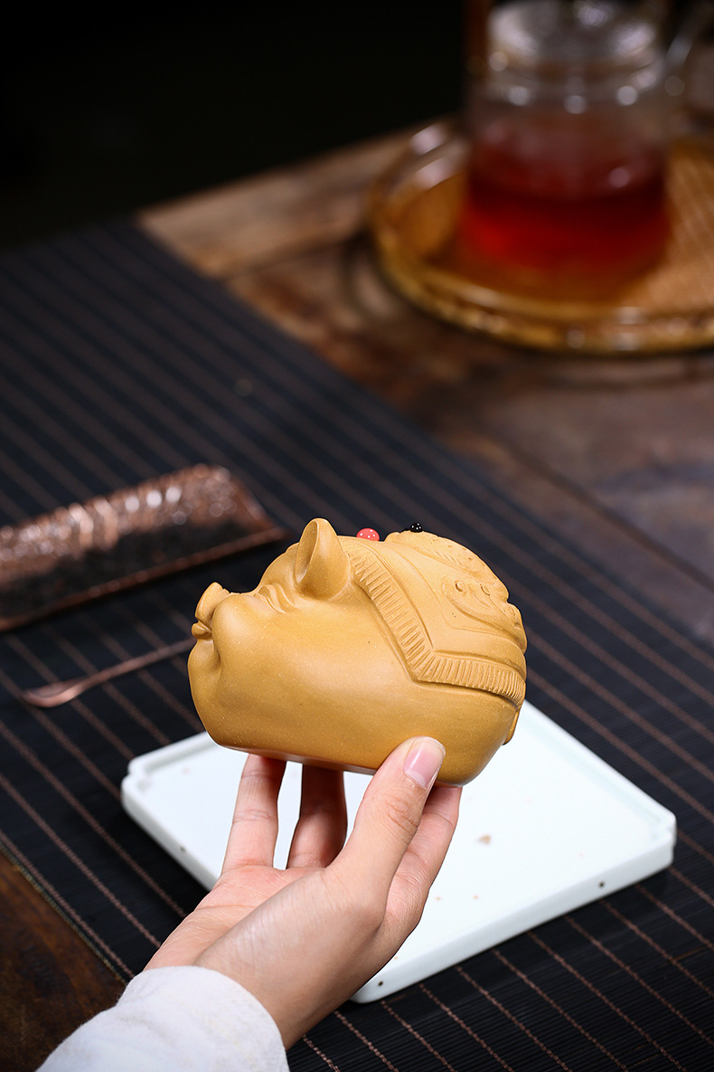 Tượng Tử Sa Chú Heo May Mắn (Đồ Chơi Bàn Trà)