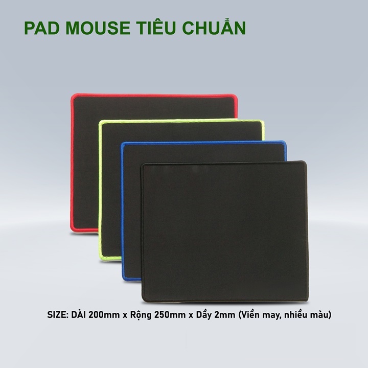 Miếng lót chuột tiêu chuẩn pm-m2 viền màu 25cm x 20cm x 2mm