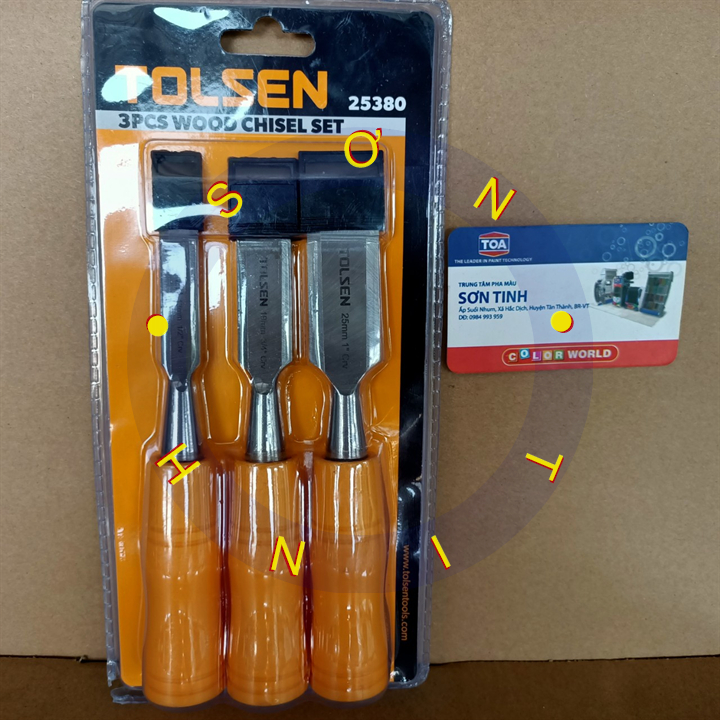 Bộ 3 đục cán gỗ 13,19,25mm tolsen 25380