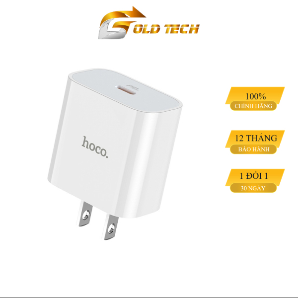 Củ sạc nhanh iPhone 20W Hoco C76 hỗ trợ sạc nhanh PD QC 3.0 đầy 50% pin trong 30 phút
