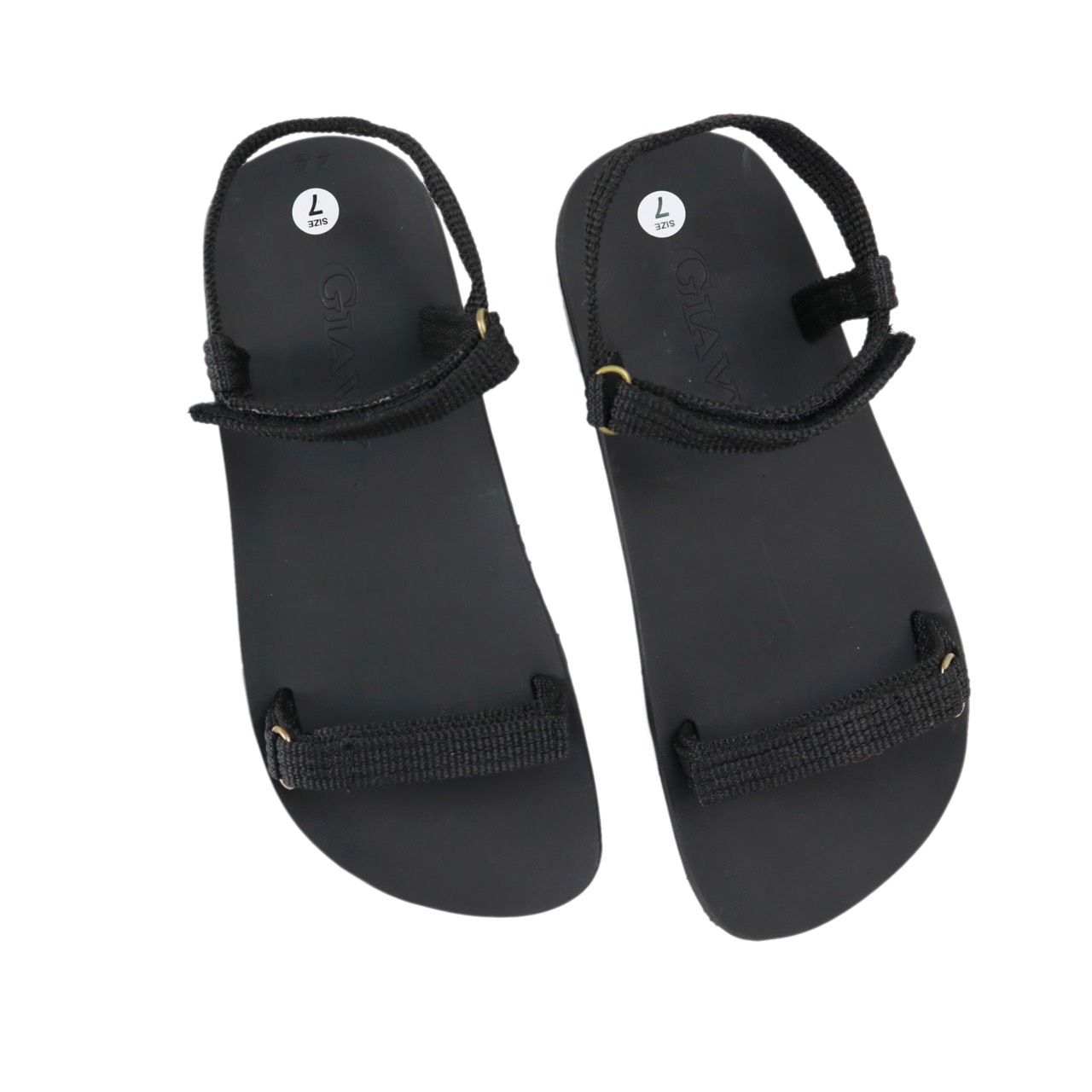 Giày sandal nữ quai ngang Gia Vy (Giavy chính hãng S789 Đen, giày quai hậu chất quai vải dù, đế cao su)