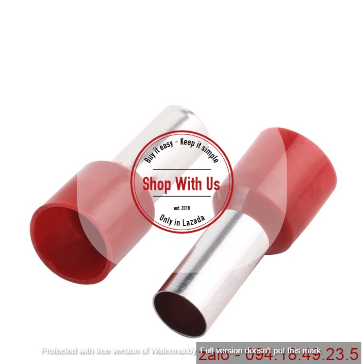 Đầu Cosse Kim Rỗng LT10 (100 cái/gói/màu) - Cosse Pin rỗng VE10-12 - Đầu cốt kim rỗng cho dây 10mm - Đầu cốt kim LT