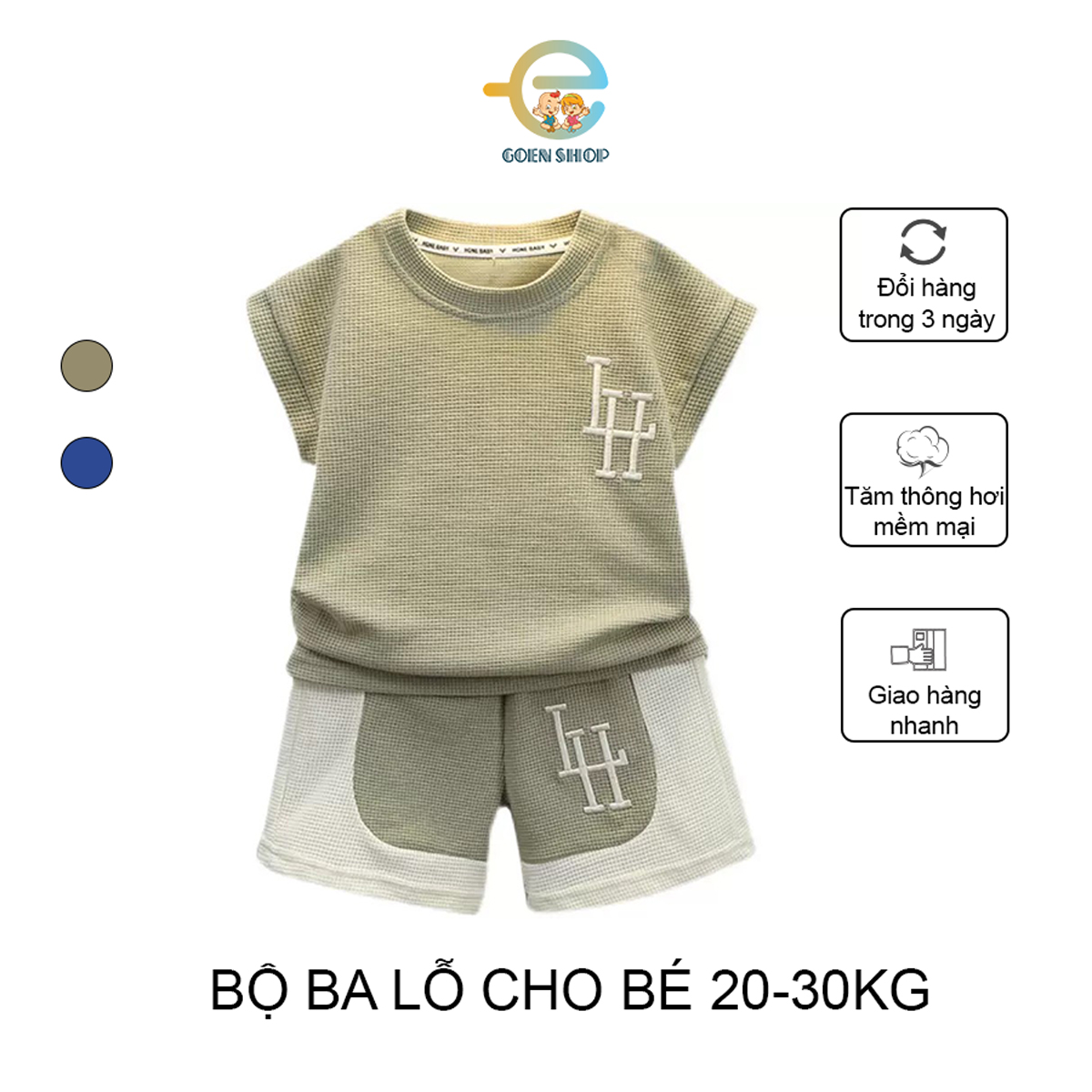 Bộ ba lỗ bé trai, bộ sát nách bé trai 20-30kg