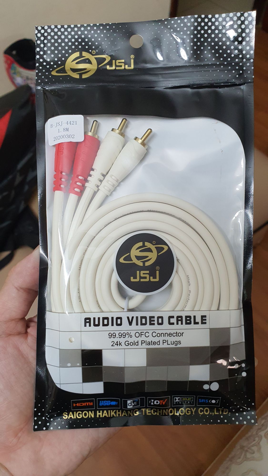 Cáp Audio loa AV JSJ 4 đầu bông sen (AV 4 ĐẦU)