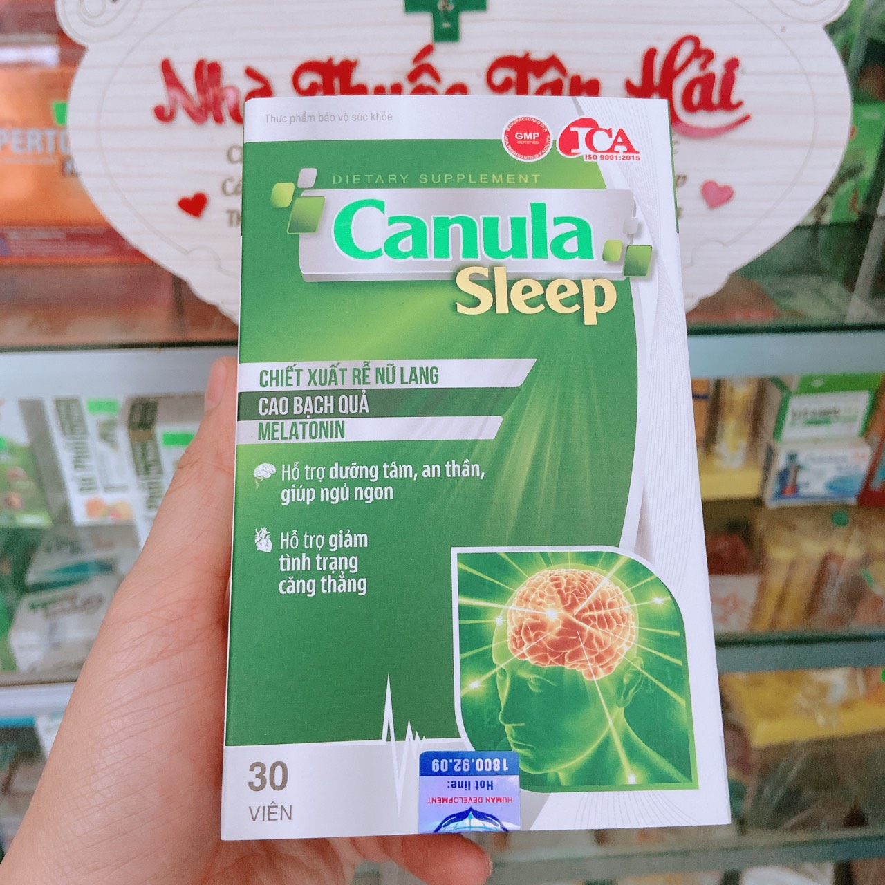 Canula sleep viên uống hỗ trợ sức khỏe, giúp an thần, ngủ ngon, giảm căng thẳng, stress, hộp 30 viên