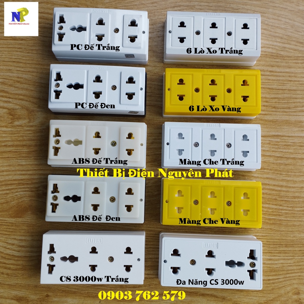 [ELITON] Ổ Cắm 3 Lổ Có Đa Năng 16A-250V