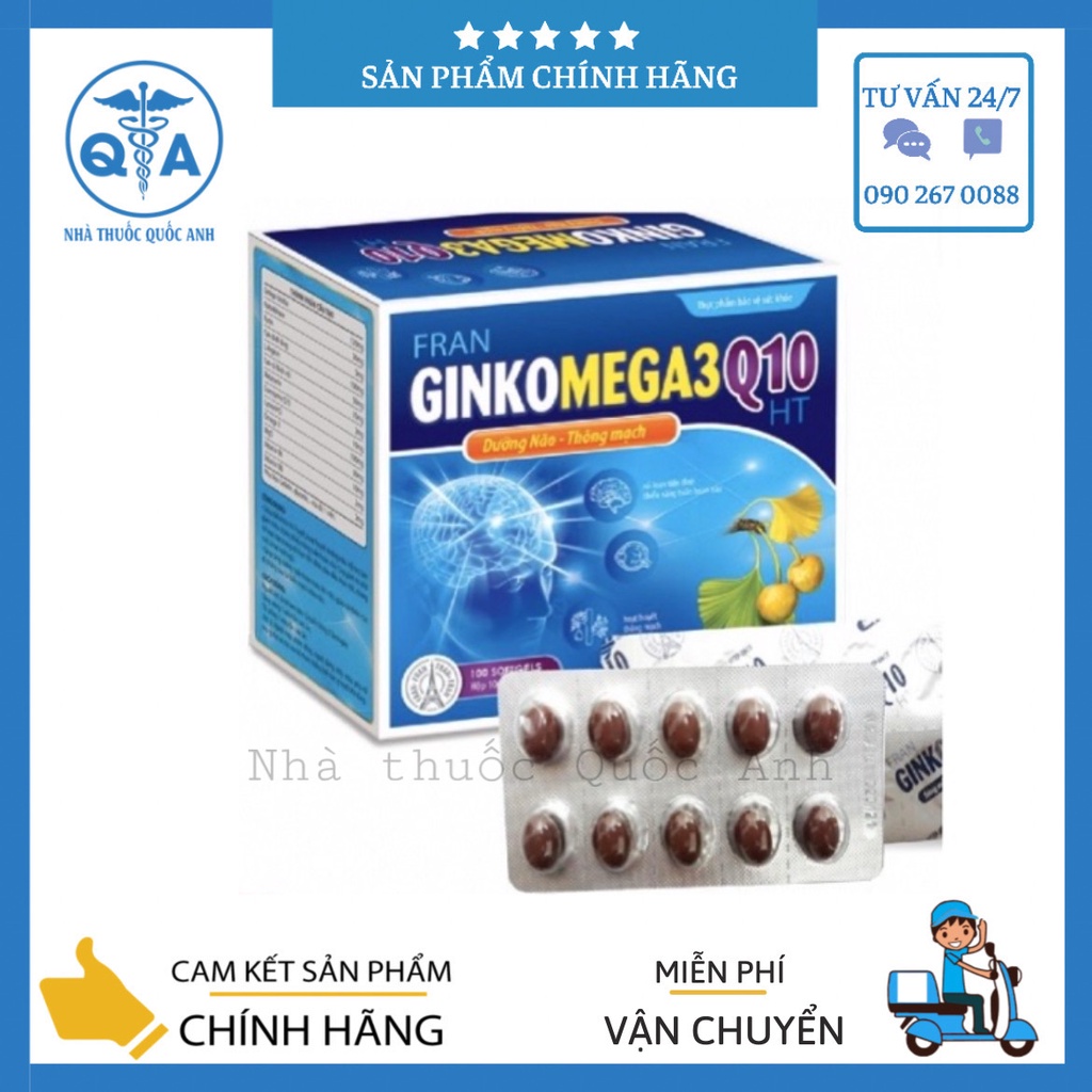 Viên uống GINKO MEGA3 Q10 giúp tăng cường tuần hoàn máu lên não