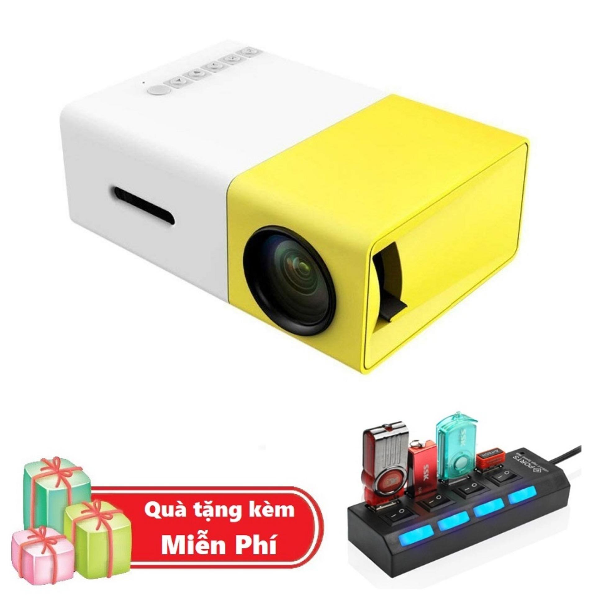 ( Quà tặng Hub chia 4 cổng Usb ) Máy chiếu Mini Smart LED YG-300 - Smart LED Projector - Máy chiếu xem phim cho trẻ em