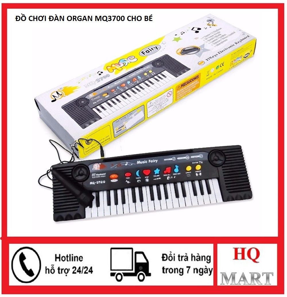 Đàn organ có míc cho bé yêu mq 3700, đồ chơi đàn organ 61 phím, đàn piano mini, bảo hành 3 tháng- lỗi 1 đổi 1-hq mart