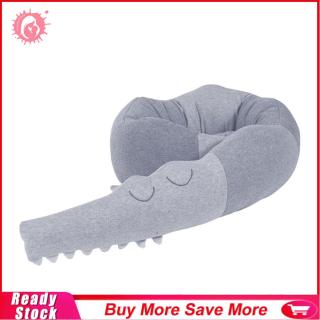 DomybestShop 185cm Baby Grey Crocodile Pillow Cotton Cushion Kids Bed Crib Fence Bumper Toys - intl thumbnail