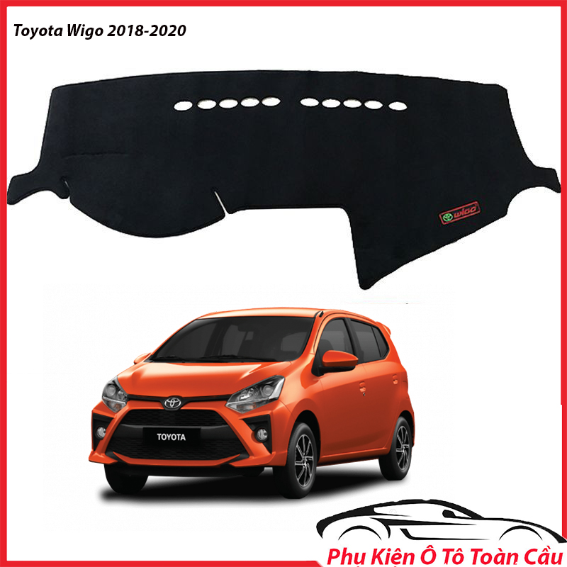 Thảm Taplo Xe Wigo 2019-2020 Mẫu Nhung Lông Cừu, Mặt Dưới Có Chống Trượt