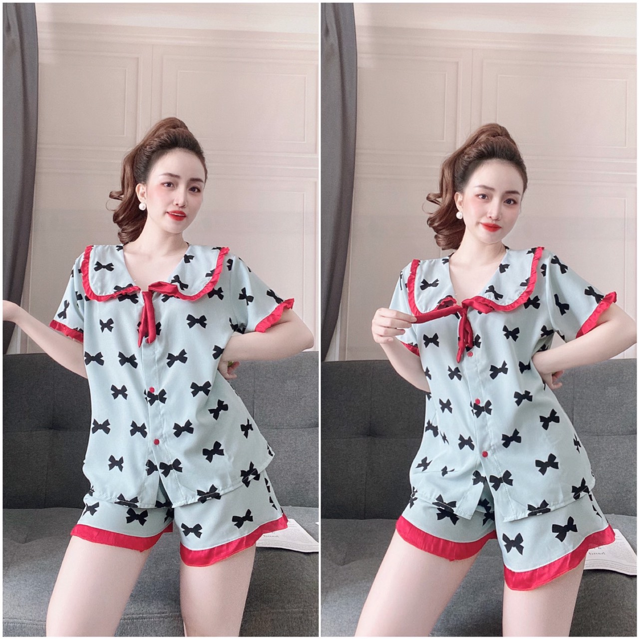 (45-110kg) Đồ Bộ Bigsize Lụa Nhật Hoạ Tiết cao cấp - Chất vải mịn, đẹp