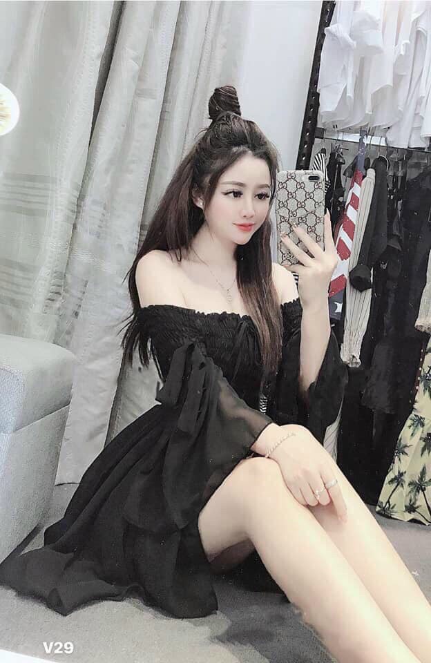 [HCM]Đầm trễ vai thắt nơ tay