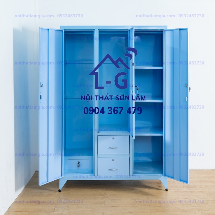 TỦ SẮT 3 CÁNH TĨNH ĐIỆN MÀU ĐẸP - HÀNG SẴN