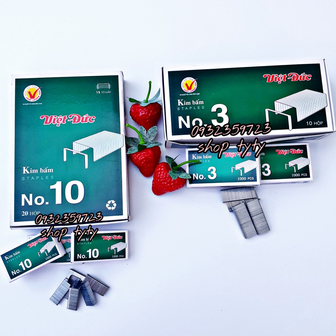 1 hộp kim bấm giấy số 3 và số 10 việt đức ghim bấm giấy