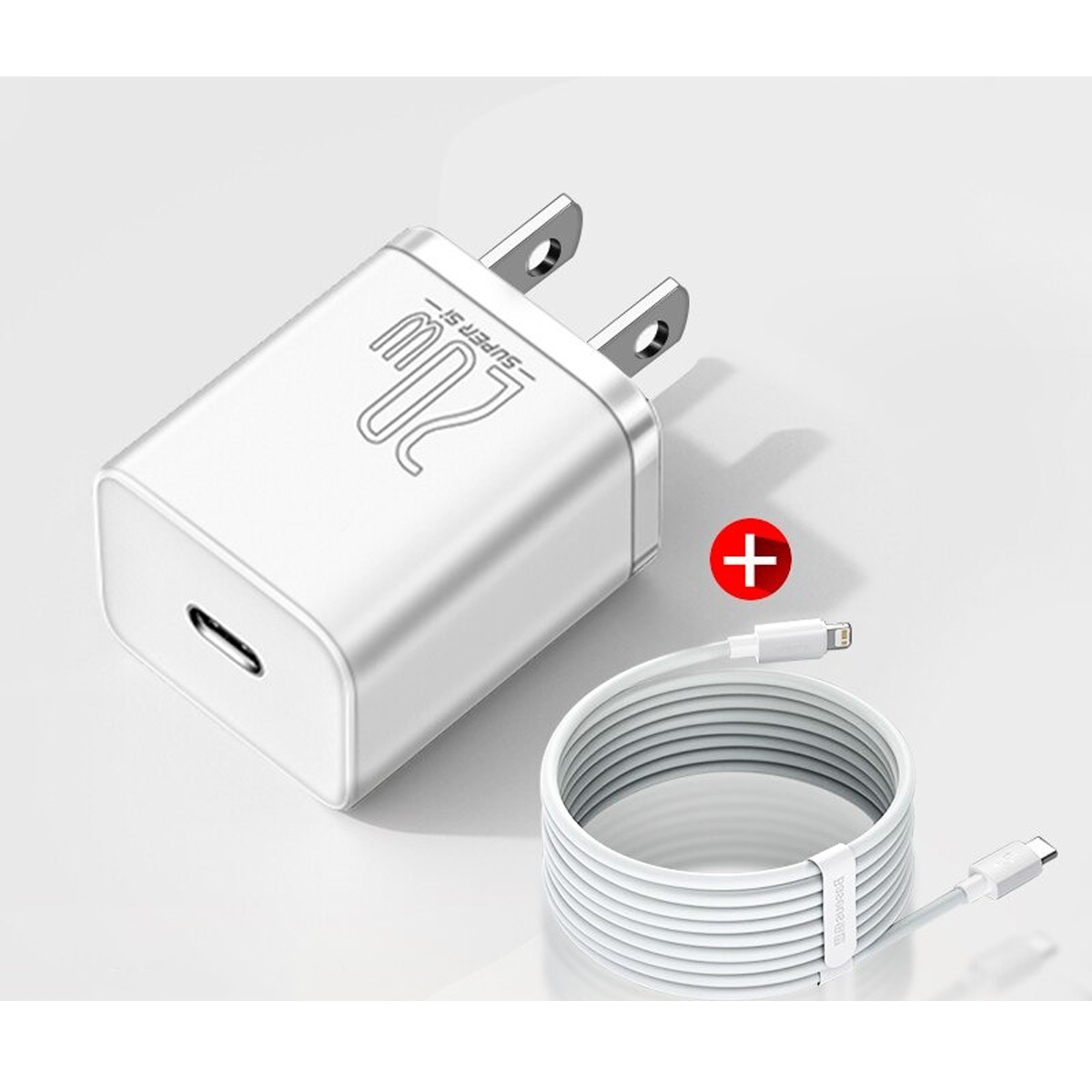 Bộ sạc nhanh Baseus Super Si sạc nhanh 3A/PD 20W nhỏ gọn tiện lợi dành cho iPhone/iPad...( kèm cáp Type-C to Lightning )