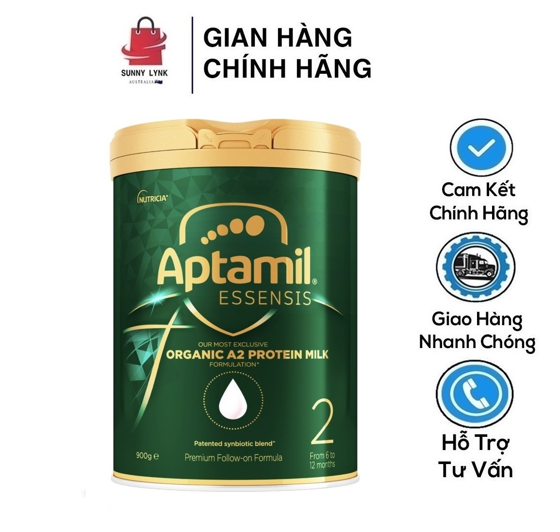 Sữa Aptamil Essensis số 2 (6-12 tháng) nội địa Úc 900g