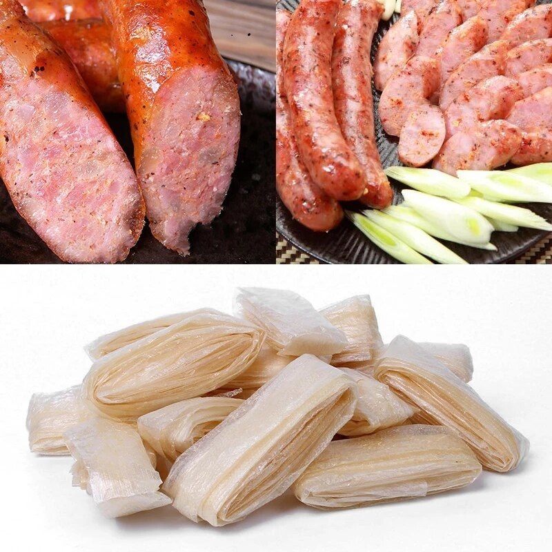 (Cuộn 15mét) VỎ BỌC Collagen XÚC XÍCH , Lạp Xưởng