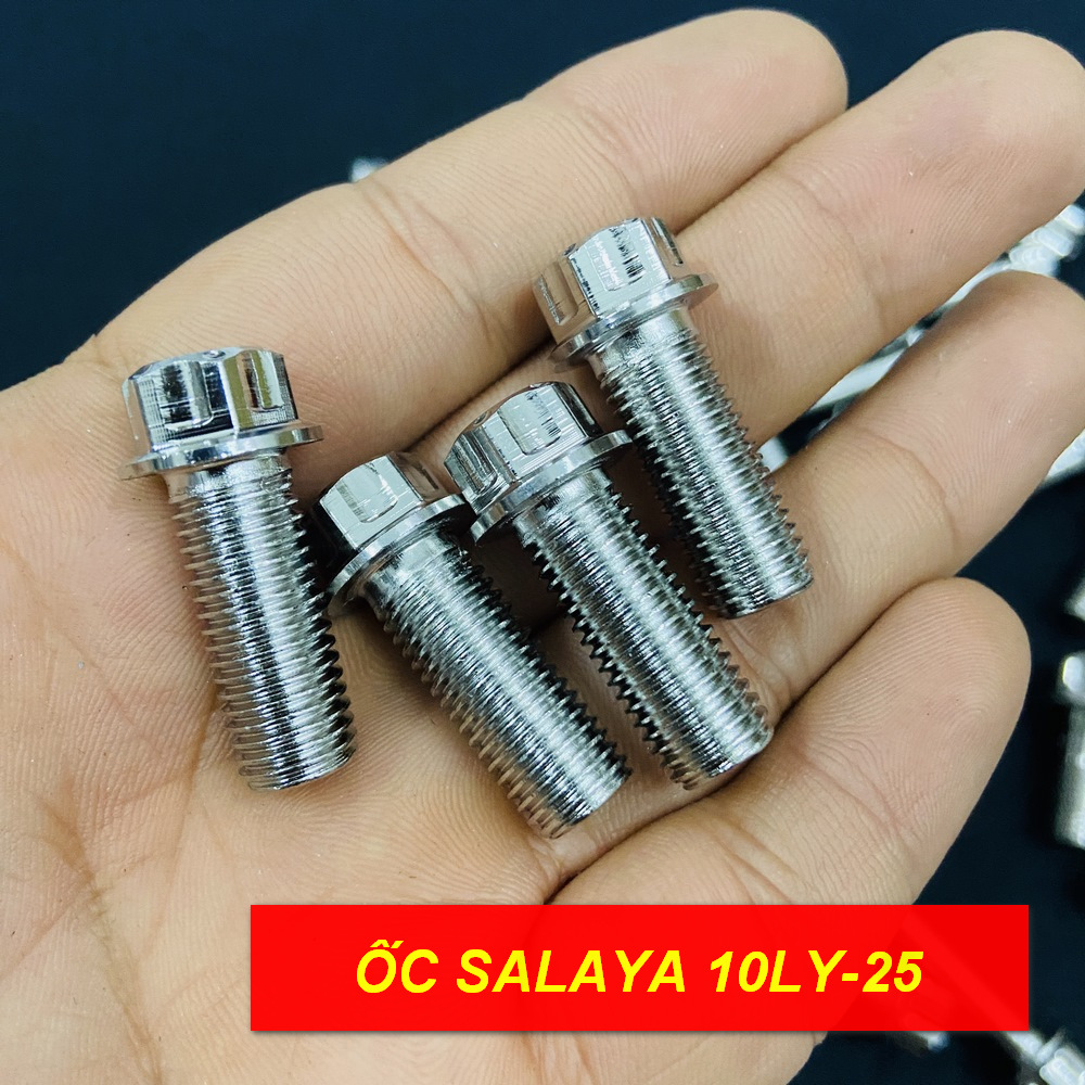 Ốc inox salaya 10li 25p “ vương miệng “ gắn bas heo yamaha