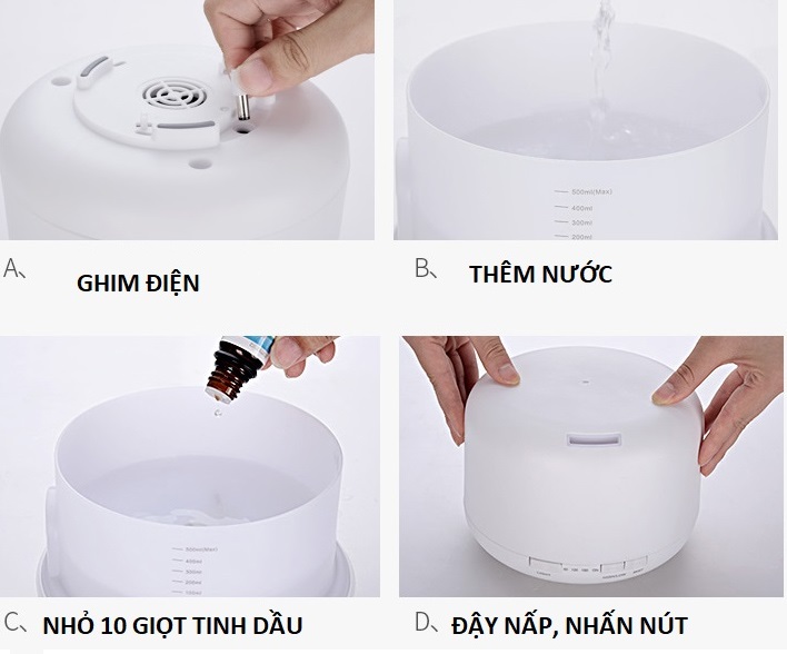 Máy Xông Tinh dầu cao cấp AROMA vân gỗ