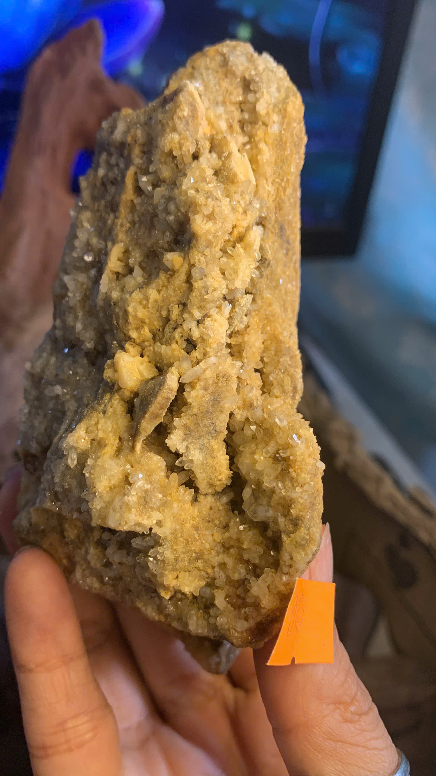 Viên đá Thạch Anh vàng Citrine san hô hốc đá nụ tinh thể lấp lánh 900
