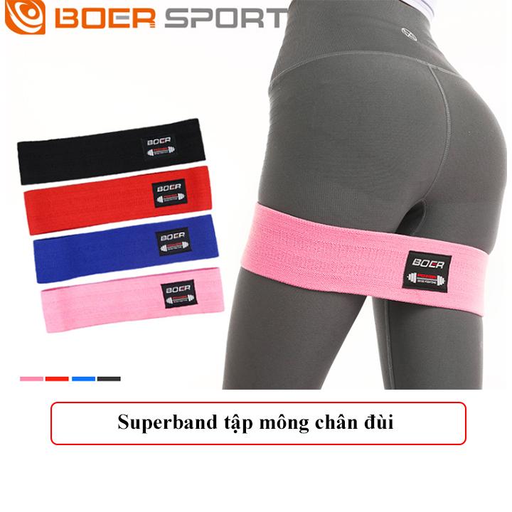 Đai đàn hồi Superband hổ trợ tập mông đùi giúp cơ săn chắc Boer 3603