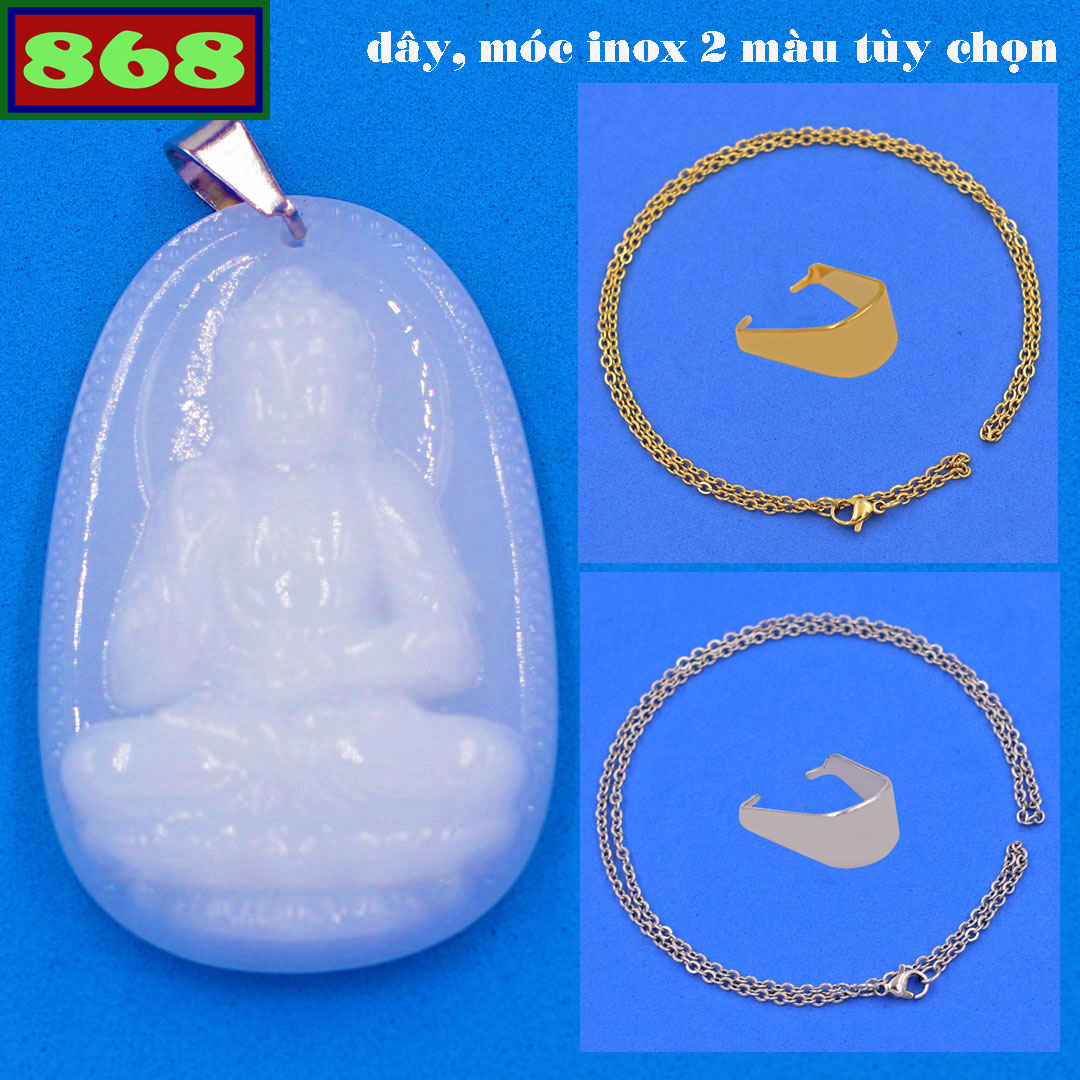 Face Buddha Amitabha white quartz stone enclosed stainless steel necklaces, Buddha face the par, pendant Buddha, Buddha face glass