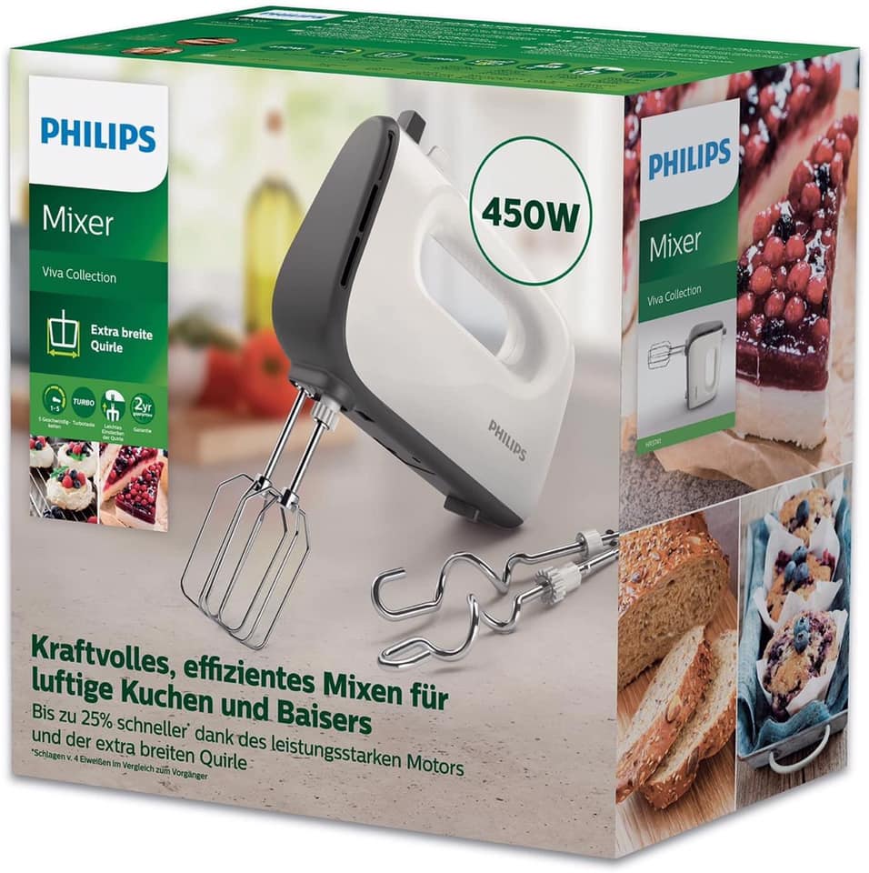 MÁY ĐÁNH TRỨNG, TRỘN BỘT CẦM TAY PHILIPS HR3741