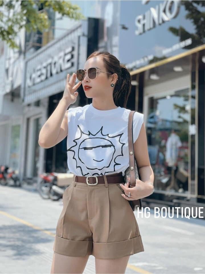 set bộ áo phông sát nách mặt trời