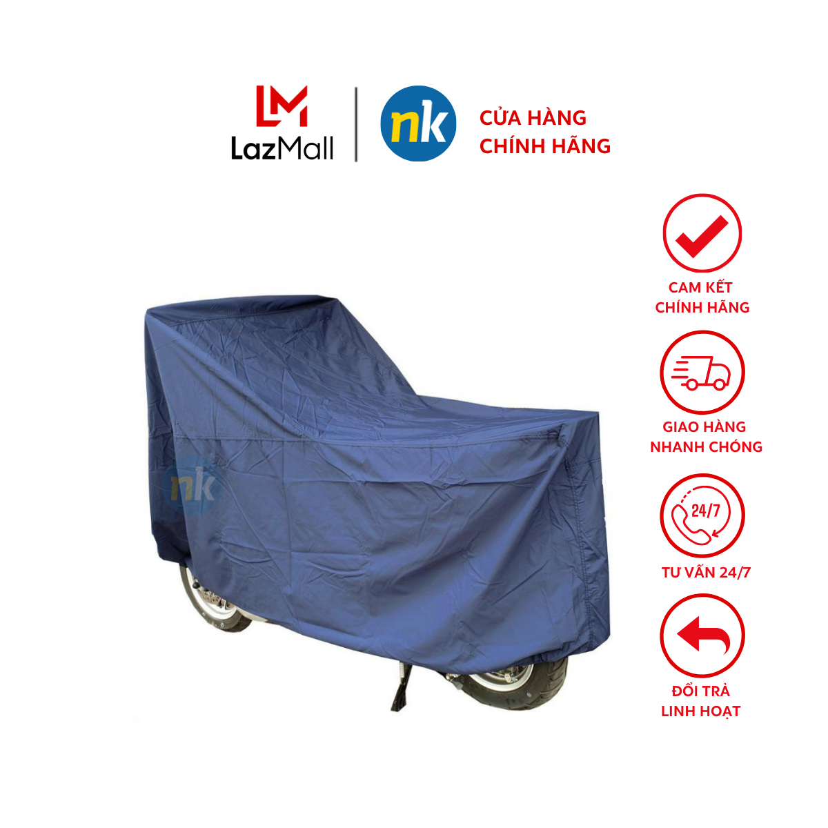Bạt trùm xe máy, bạt phủ xe máy, áo trùm xe vải dù cao cấp 220cm x 115cm che vừa vặn tất cả các loại xe máy - giao màu ngẫu nhiên
