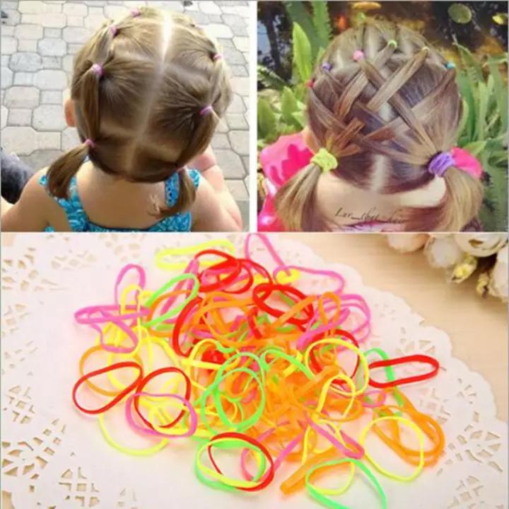 ⚡ Combo 1000 Dây Thun Cột Tóc Nhiều Màu Dành Cho Bé Gái - Túi 1000 dây Chun cột tóc cao su co giãn thời trang Hàn Quốc cho bé gái ⚡