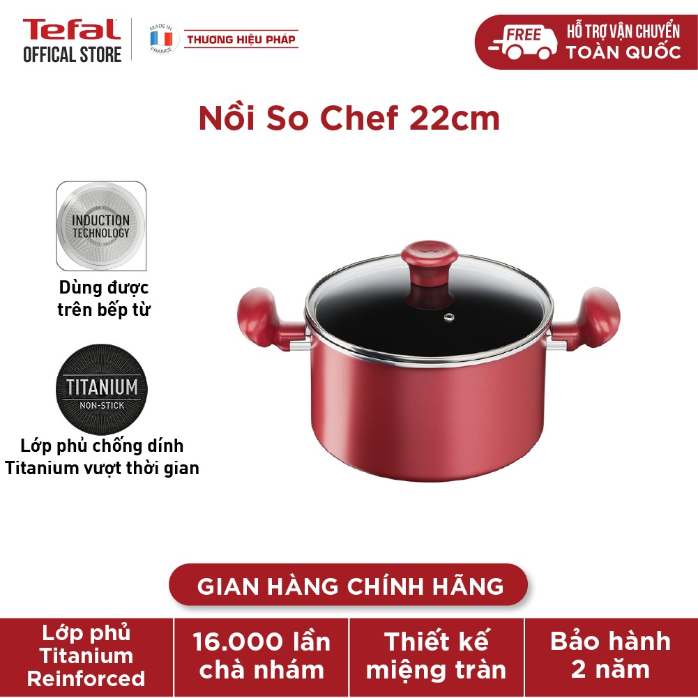 Nồi chống dính đáy từ Tefal So Chef G1354595 22cm – Hàng chính hãng