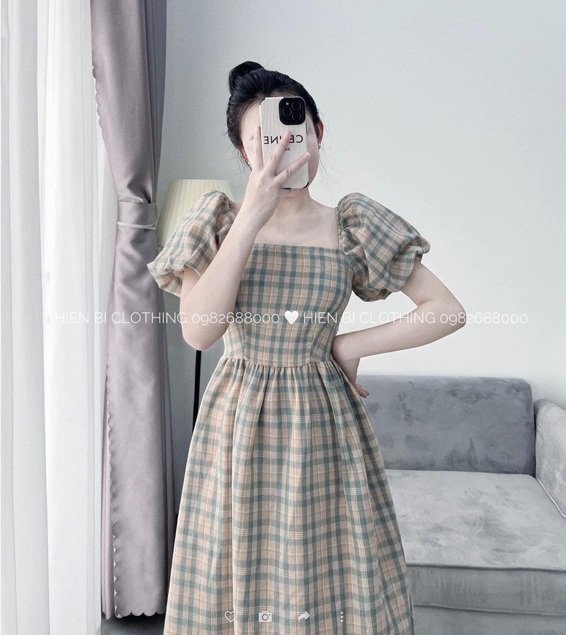 ❤️❤️ Siêu phẩm váy kẻ đũi chun lưng tay bồng cực xinh ❤️❤️ Thêm một em váy dáng tiểu thư dành cho các nàng nhà mình 🎉🎉🎉-lđ