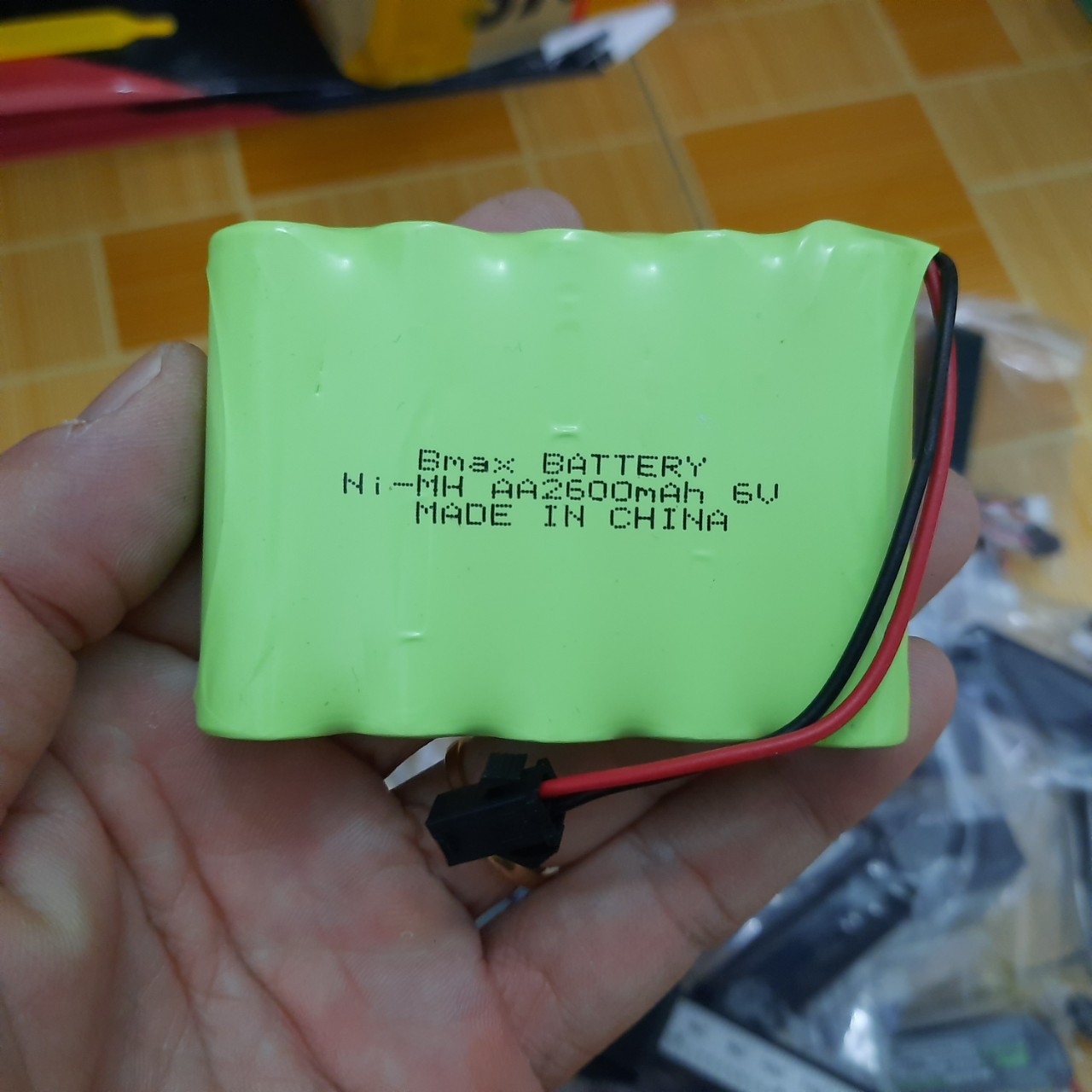 Pin sạc 6V Ni-MH 2600mAH dùng cho Xe Điều Khiển cổng SM (Xanh lá nhạt)