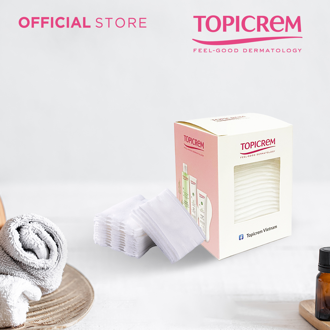 [Hàng tặng không bán] Bông tẩy trang cao cấp Topicrem (30 miếng/hộp)
