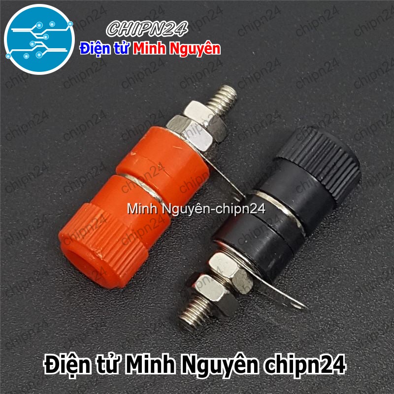 [2 cái] (F108.3) Đầu Jack chuối JS-910B 4mm Đỏ - HH004019