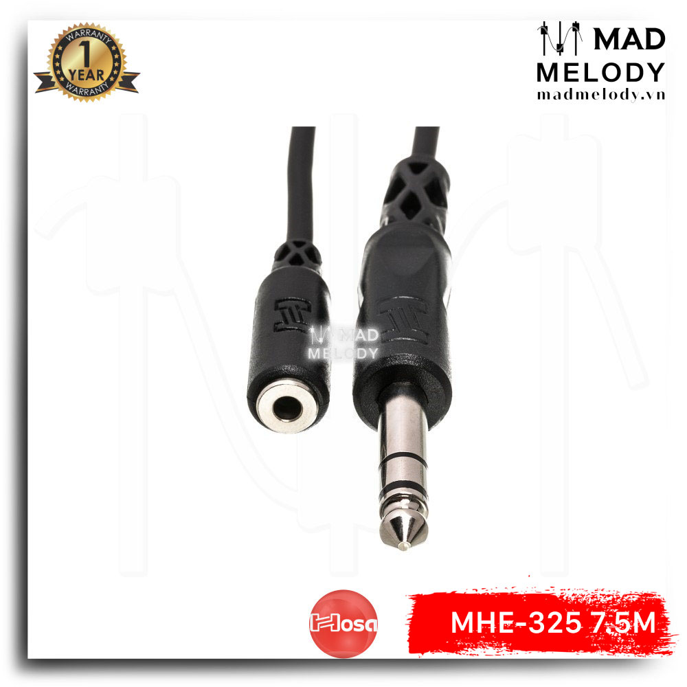 Hosa Headphone Extension Cable MHE-325 (7.5m) (3.5mm TRS - 1/4in TRS) [Dây nối dài tai nghe 3.5mm qua 6ly NEW]