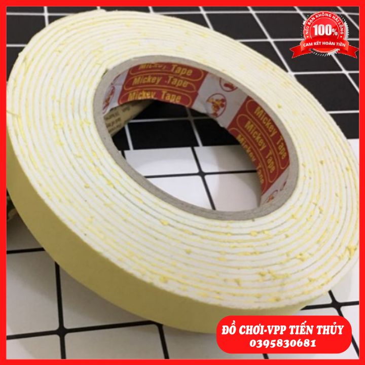 Băng dính xốp 2 mặt vàng 2p