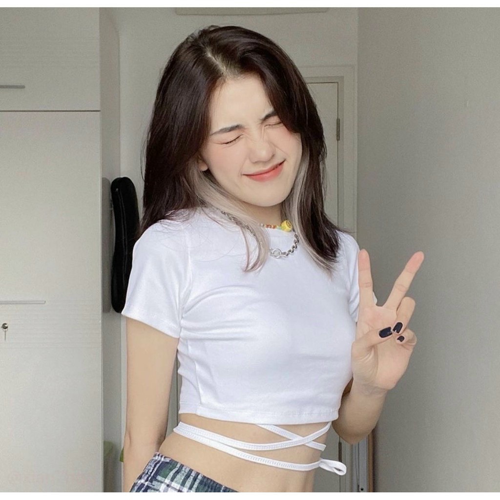 [HCM]Áo Croptop cột dây chéo