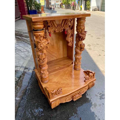 Bàn thờ ông địa trạm rồng cao cấp , bàn thờ thần tài gỗ gõ đỏ Rồng cao cấp, bàn thơ gỗ
