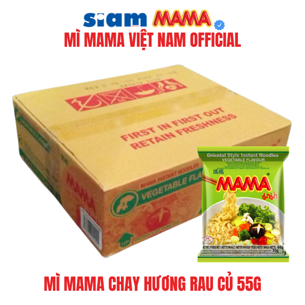 THÙNG 30 GÓI  - MÌ MAMA CHAY HƯƠNG RAU CỦ 60G