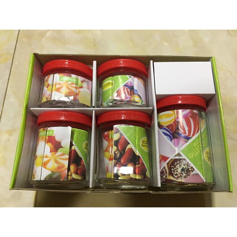 Bộ gia vị thuỷ tinh 5 chiếc