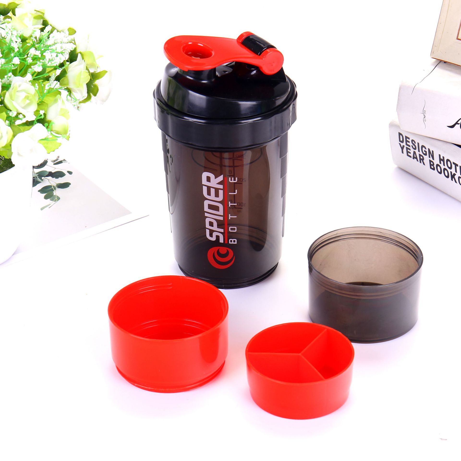 [HCM]Bình Lắc Shaker Tập GYM 3 Ngăn Tiện Dụng 500 Ml - Bình Nước Tập Gym Thể Thao