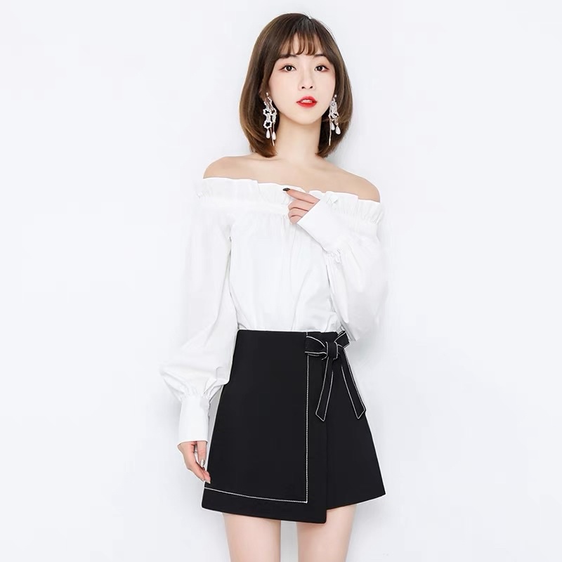 MERSHE • Chân Váy Chữ A Chỉ Nổi Buộc Nơ [MSV333]