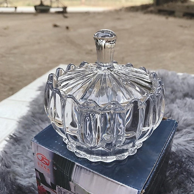 Khay đựng bánh kẹo mứt tết thố thủy tinh hình bàn tay Phật