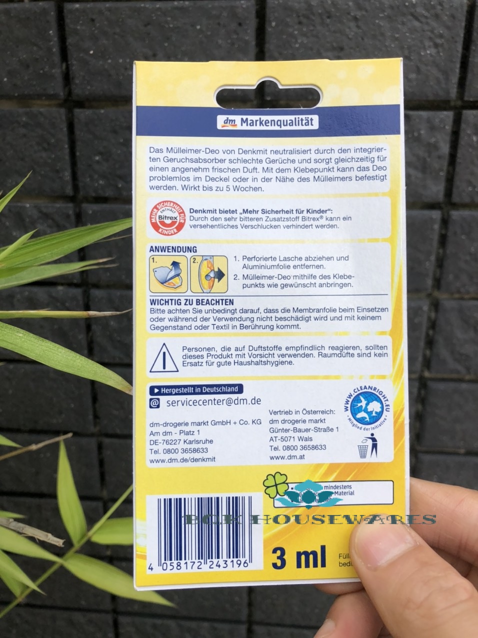 [HCM][ Hàng Đức ] Tinh Dầu Khử Mùi Thùng Rác Denkmit
