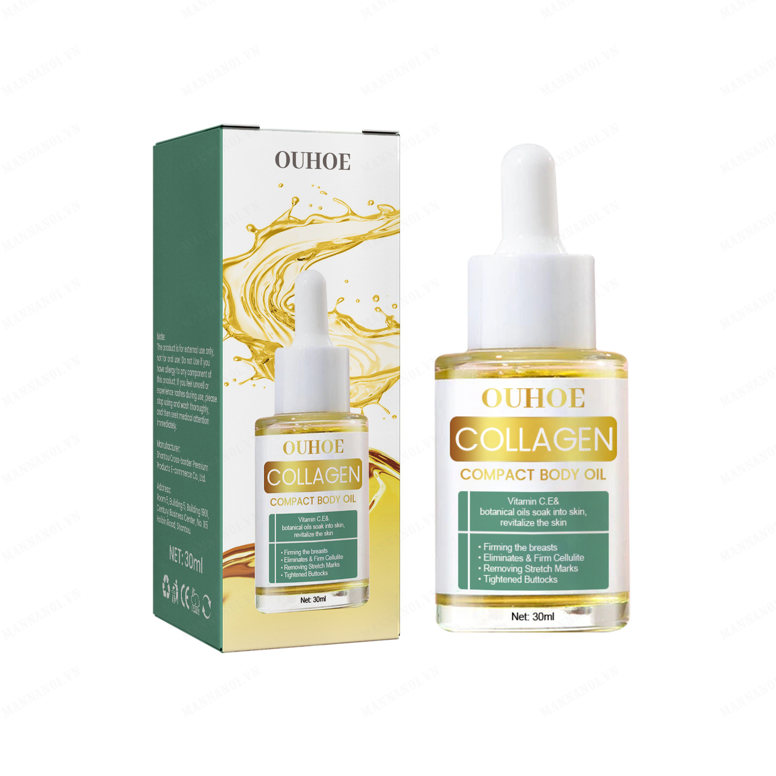 Mannan01 OUHOE 30ml Collagen Lifting Massage Oil for Effective Body Shaping and Toning